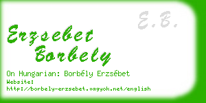 erzsebet borbely business card