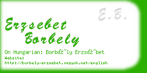 erzsebet borbely business card